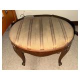 Upholstered Oval Wooden Stool