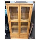 Wooden Display Cabinet with Glass Doors