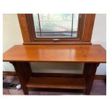 Mission-Style Oak Console Table With Shelf