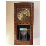 Wooden Wall Clock with Brass Dial
