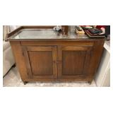 Wooden Sideboard with Glass Top