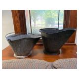 2 Vintage Metal Coal Buckets