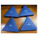 Four Swarovski Annual Christmas Ornaments With Box