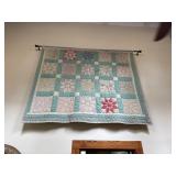 Hand-Stitched Quilt with Patchwork Design