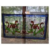 Stained Glass Hanging Panel, 32x16 Inches