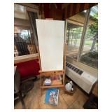Wooden Artist Easel with Supplies