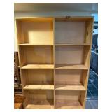 Natural Wood Eight-Cubby Bookshelf