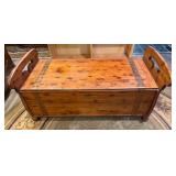 Wooden Storage Chest with Metal Accents