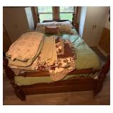 Queen Wood Bed Frame with Linens