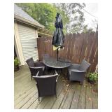 Wrought Iron Patio Set with Umbrella