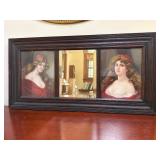 Framed Double Portrait Artwork Mirror 30.25ï¿½ x 15ï¿½
