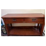 Broyhill Wooden Console Table with Two Drawers