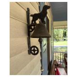 Cast Iron Dog-Themed Wall-Mounted Bell, 15.5"