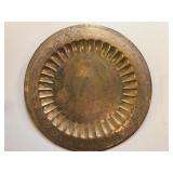 34-Inch Round Etched Brass Tray