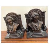 Bronze Book Ends Featuring Beethoven Busts