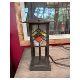 Stained Glass Table Lamp, 9in Tall