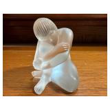 Lalique France Posing Yoga Nude Meditating Figure,