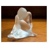 Lalique France Posing Yoga Nude Meditating Figure