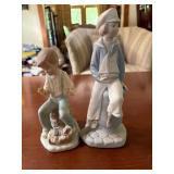 Porcelain Boy Figurines in Pastel Colors
