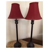 Tall Decorative Table Lamps with Red Shades