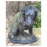 Cement Lawn Statue of a Sitting Dog
