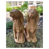 Dog Lawn Statues in Brown Finish