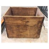 Wooden Storage Crate with Stenciled Markings