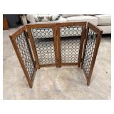 4-Panel Freestanding Wooden Pet Gate