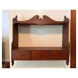 Wooden Wall Shelf With Three Drawers