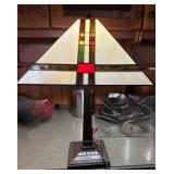 Stained Glass Table Lamp With Geometric Design