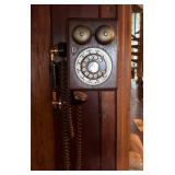 Wood and Metal Wall-Mounted Rotary Telephone