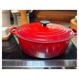Le Creuset Red Enameled Cast Iron Dutch Oven