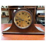 Wooden Mantel Clock with Roman Numeral Dial