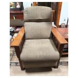 Mission-Style Armchair with Upholstered Seat
