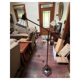 Adjustable 55" Tall Floor Lamp with Stained Glass