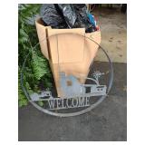 Metal Welcome Sign with Tractor and Barn