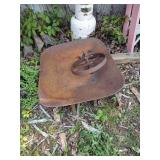 Antique Metal Wheelbarrow Basin and Wheel