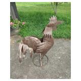 Metal Chicken Yard Art
