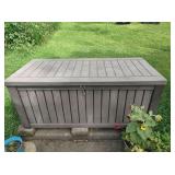 Plastic Outdoor Storage Bin & Contents