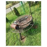 Metal Outdoor Fire Pit / Grill & Dinner Triangle