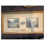 Framed Thomas Kinkade Lithograph Set with COA