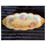 Limoges Porcelain Tray with Floral and Gold Detail