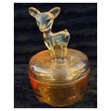 Jeannette Glass Marigold Carnival Glass Powder