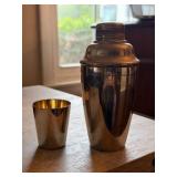 Silver-Toned Cocktail Shaker with Measuring Cup