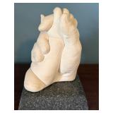 Hand Casting Sculpture on Stone Base