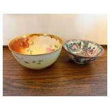 Two Decorative Bowls with Hand-Painted Details