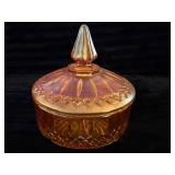 Carnival Glass Lidded Dish