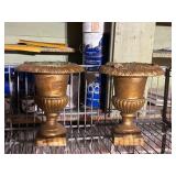 Cast Iron Planters with Gold Finish