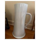 Tall White Ceramic Pitcher Planter With Handle
