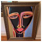 Framed Abstract Portrait Painting